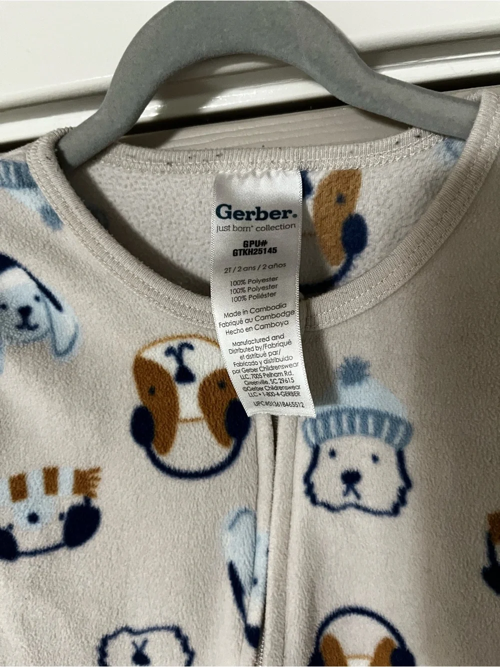 Gerber Baby Set of 2 Cozy Microfleece Footie Pajamas 2T